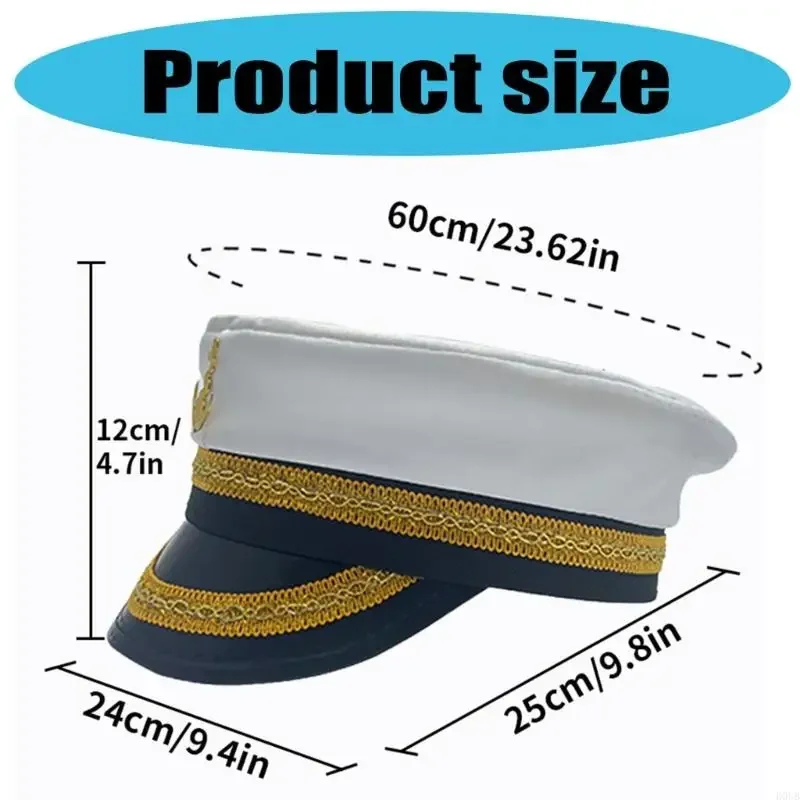 Topi Kapten Pesta untuk Cosplay Pesta Topeng Panggung untuk Cosplay Kostum Permainan Peran Halloween