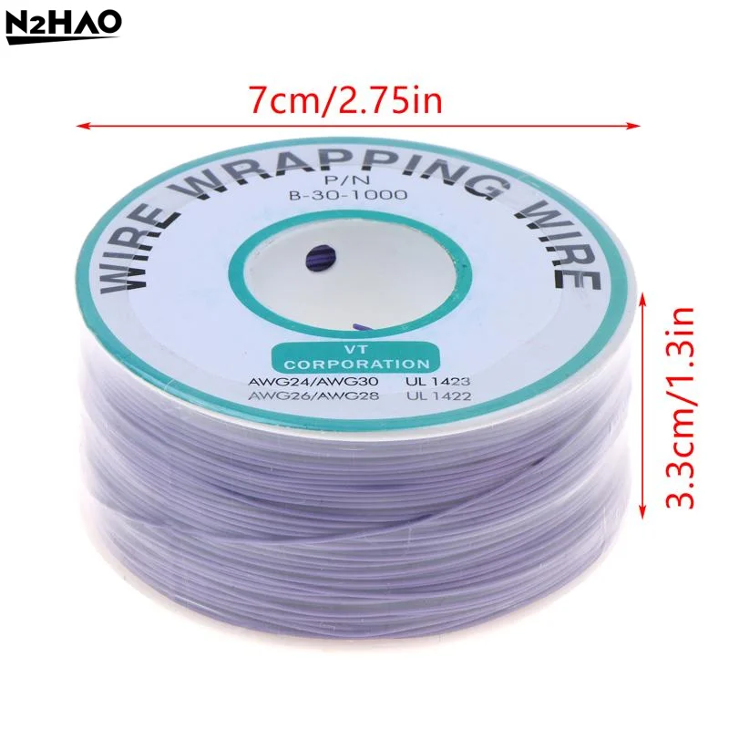1PCS Roll Wire 11 Colors 250M 30AWG Wire Wrapping Wire B-30-1000 UL1423 Tinned Copper Solid PVC Jumper Insulation Cable Ok Wire