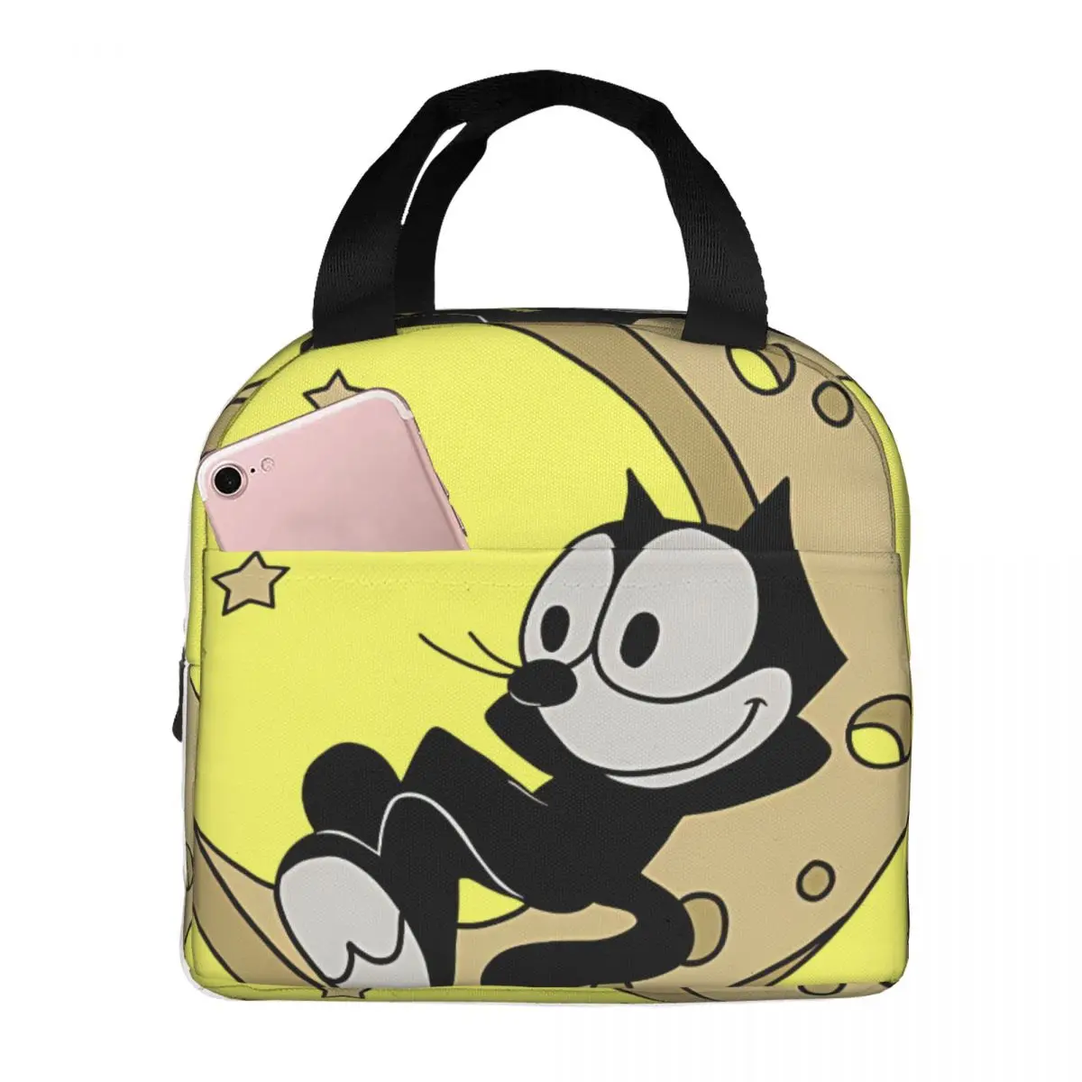 Sleep Food Container F-Felix The Cat Cartoon Teenager Oxford Outdoor Lunch Boxes Tote