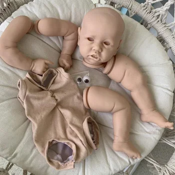 23 inch unfinished reborn doll kit Saskia large size DIY blank doll parts with cloth body and eyes unpainted vinyl doll kit reborn