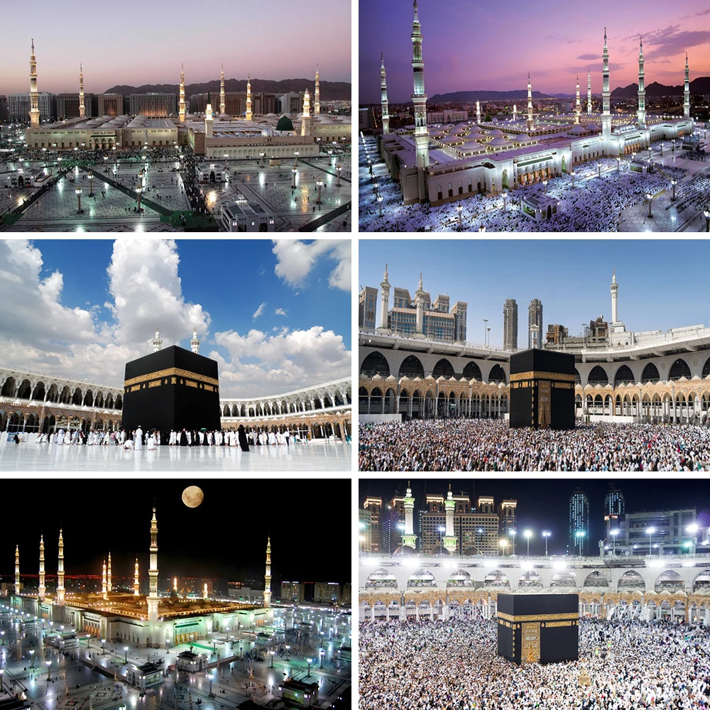 

Mecca Holy City Hajj The Kaaba Background Muslim Mosque Night Building Arab Islamic Ramadan Decoration Passover Photo Backdrop
