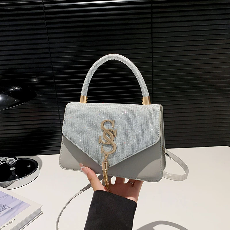 Zomer kleine vierkante tas damesmode trend brief eenvoudige veelzijdige handtas schoudertas - afbeelding 1