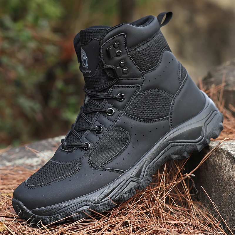 Plus Big Size 39-47 Outdoor Trekking Hiking Shoes Lace Up Men Tactical Boots Anti-slip Mountaineering Jogging Hunting Sneakers