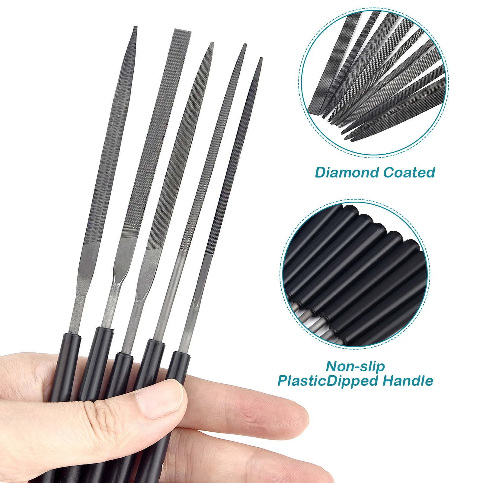 3/5/10pcs Needle File Set Metal Diamond File Kit For DIY Wood Rasp File Needle Jewelry Crafts Polishing Sculpting Supplies Sets