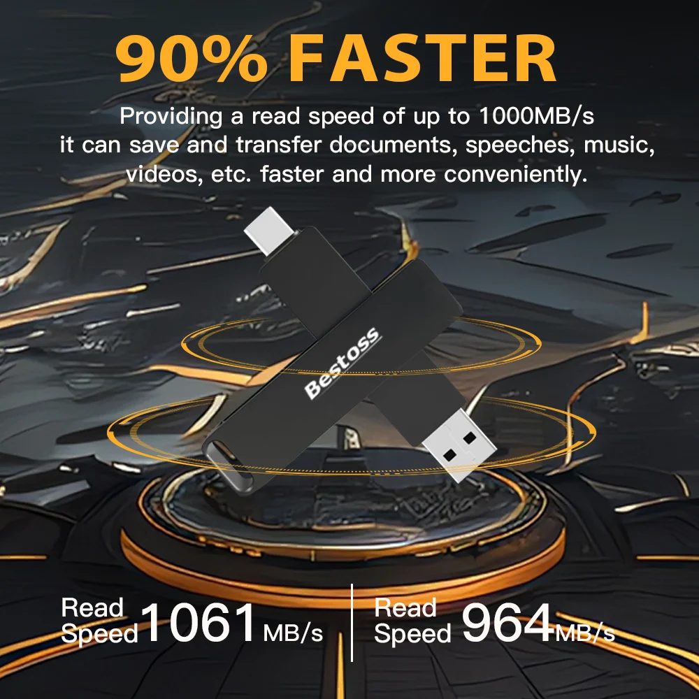 Bestoss 1000 برميل/الثانية USSD USB 3.2 Type-C واجهة مزدوجة 256 جيجابايت 512 جيجابايت 1 تيرا بايت محرك أقراص الحالة الصلبة المحمولة USB SSD القرص للهاتف المحمول #5