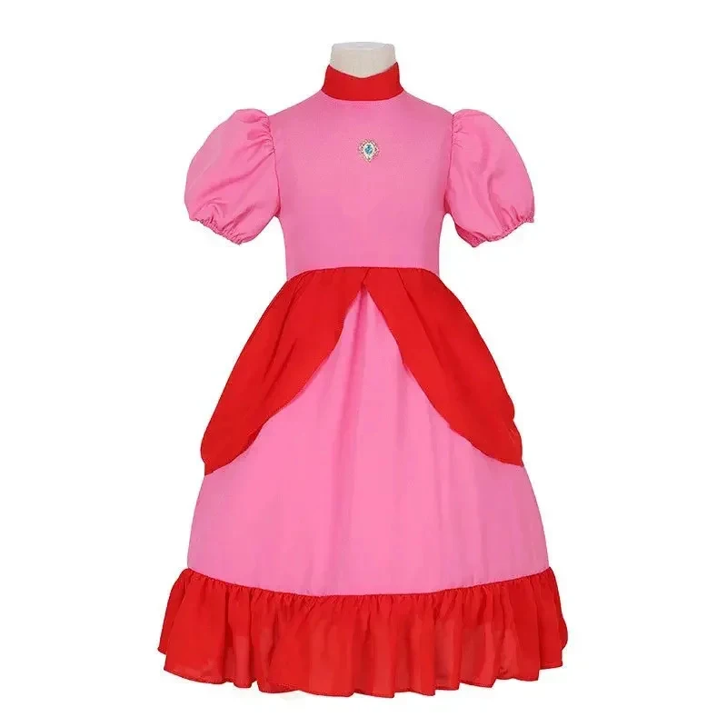 Vestido de Princesa A;3;7'd/Rainha Pêssego para Mujer, Disfraz de Cosplay, Traje para Fiesta de Cumpleaños Infantil, Carnaval