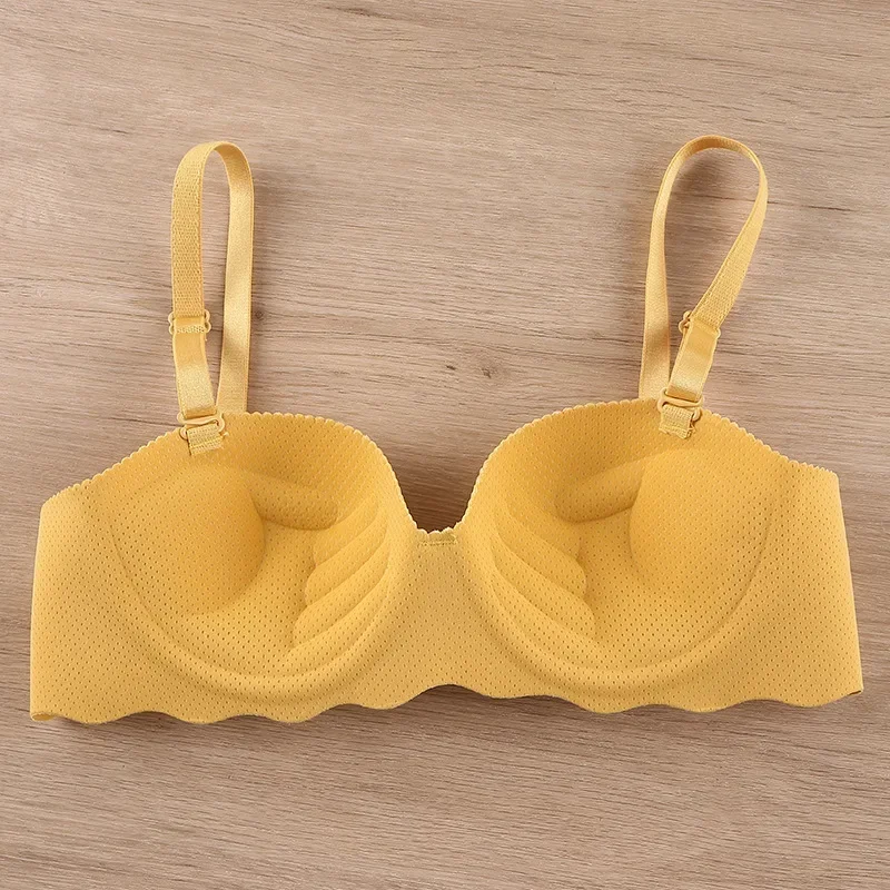 Sexy Bras Push Up Seamless Underwear for Women Solid Color Wireless Lingerie One-pieces Gather Convertible Straps Brassiere