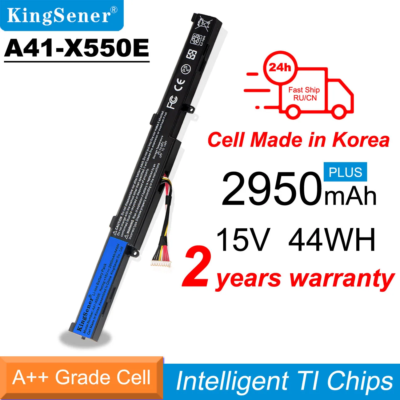 

KingSener Korea Cell A41-X550E Battery for ASUS X550V X450 X450E X450J X450JF X751M X751MA X751L X750JA A450J A450JF A450E F450