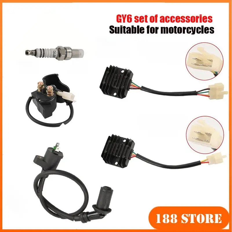 

GY6 ignition coil regulator rectifier relay spark plug kit, suitable for ATV off-road bicycles 50cc 1250cc 150cc accessories