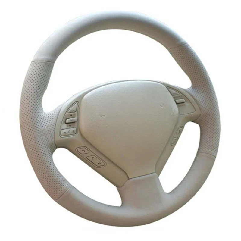 

Car Steering Wheel Cover Hand-Stitched Beige Artificial Leather For Infiniti G25 G35 G37 QX50 EX25 EX35 EX37 2008-2013