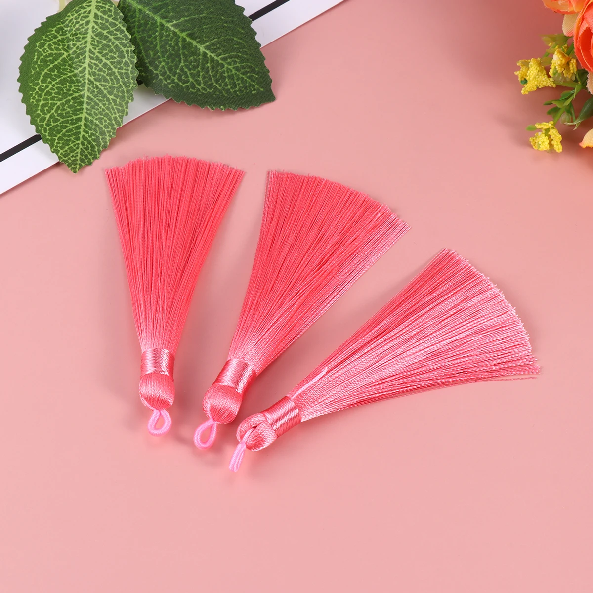 

20 Pcs Ice Silk Tassel Earrings Long Dangler Accessories DIY Keychain Bracelet Pendant Bright Color Lightweight Gift Elastic B