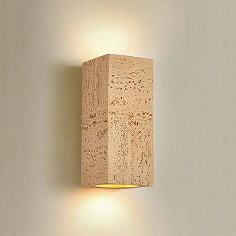 

Wabi-sabi Wall Lamp Square Nordic Cement Foyer Bedroom Restaurant Retro Wall Light Corridor Sconce Designer Home Decoration