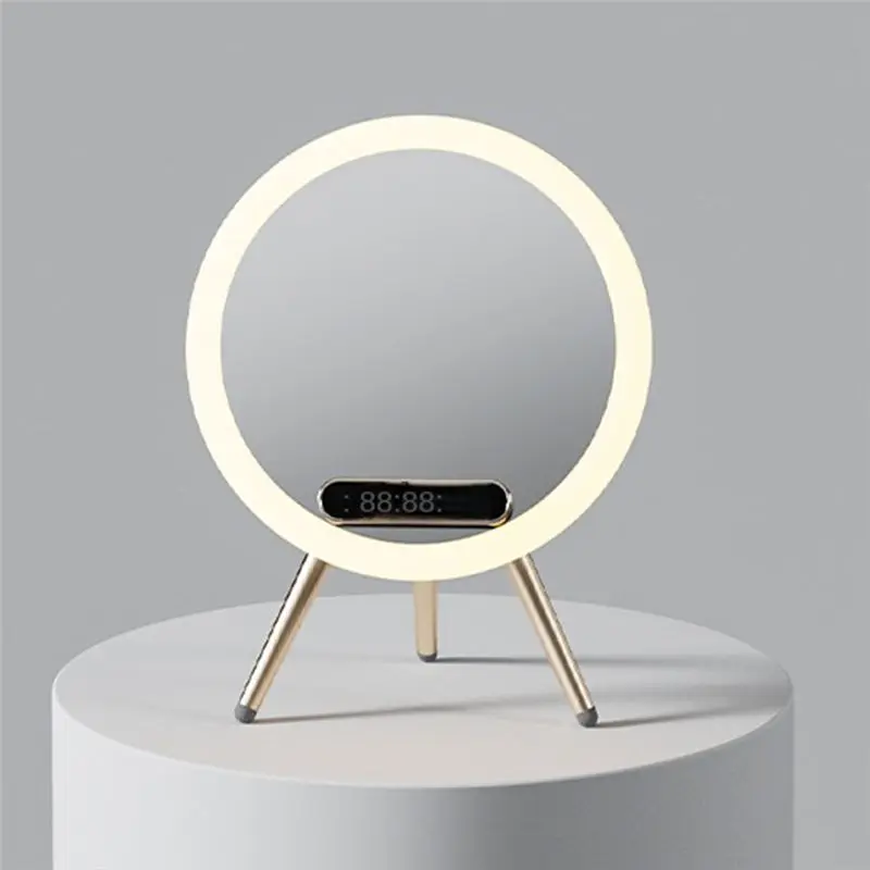 مكبر صوت AABFK Magic Mirror سماعة بلوتوث لاسلكية لسطح المكتب، مرآة مكياج خفيفة، مكبر صوت للتحكم الصوتي بالذكاء الاصطناعي لسطح المكتب - أزرق #5