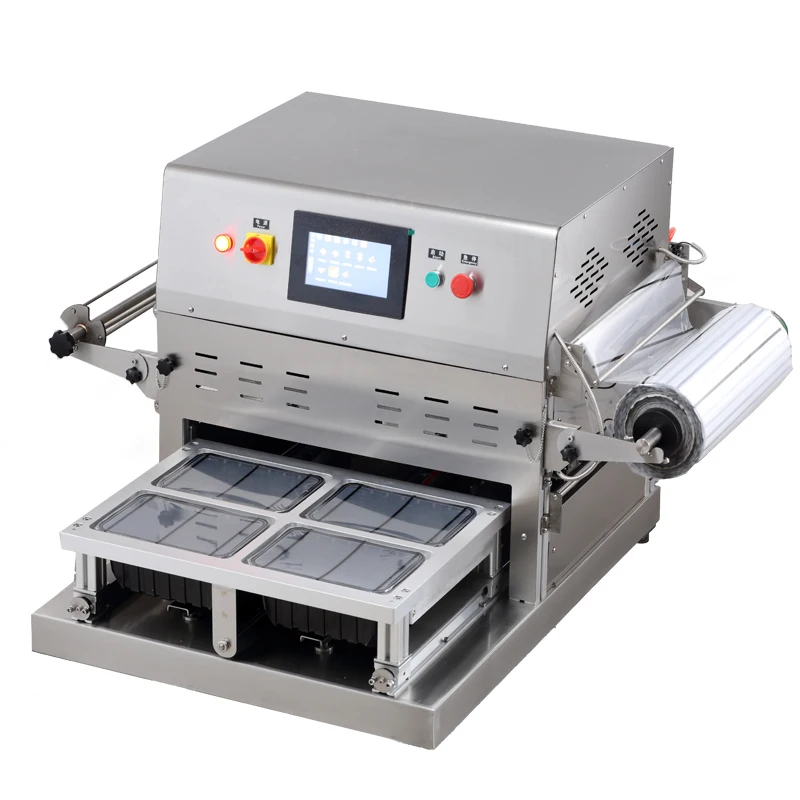 

Desktop Instant Plate Sealing Machine Nitrogen Washing Packaging Fruit Food Beverage Aluminum Foil Tray Sealing Machine