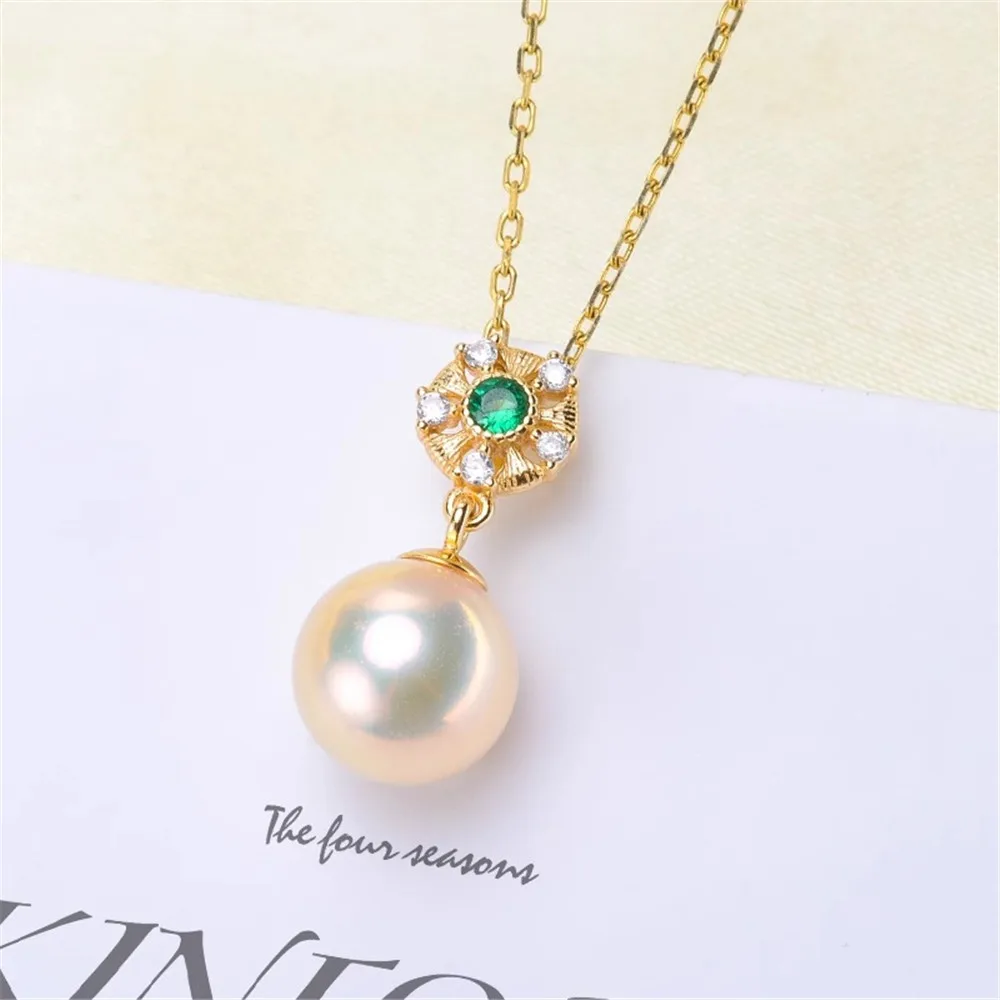 

DIY Pearl Accessories S925 Sterling Silver Pearl Pendant Empty Bracelet Necklace Pendant for Women's Fashion Style Fit 8-11mm