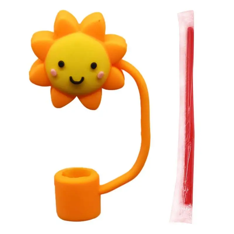 Cup Straw Cover Colorful Silicone Straw Lid Silicone Straw Caps Reusable Straw Protector For Home School Studio Travel