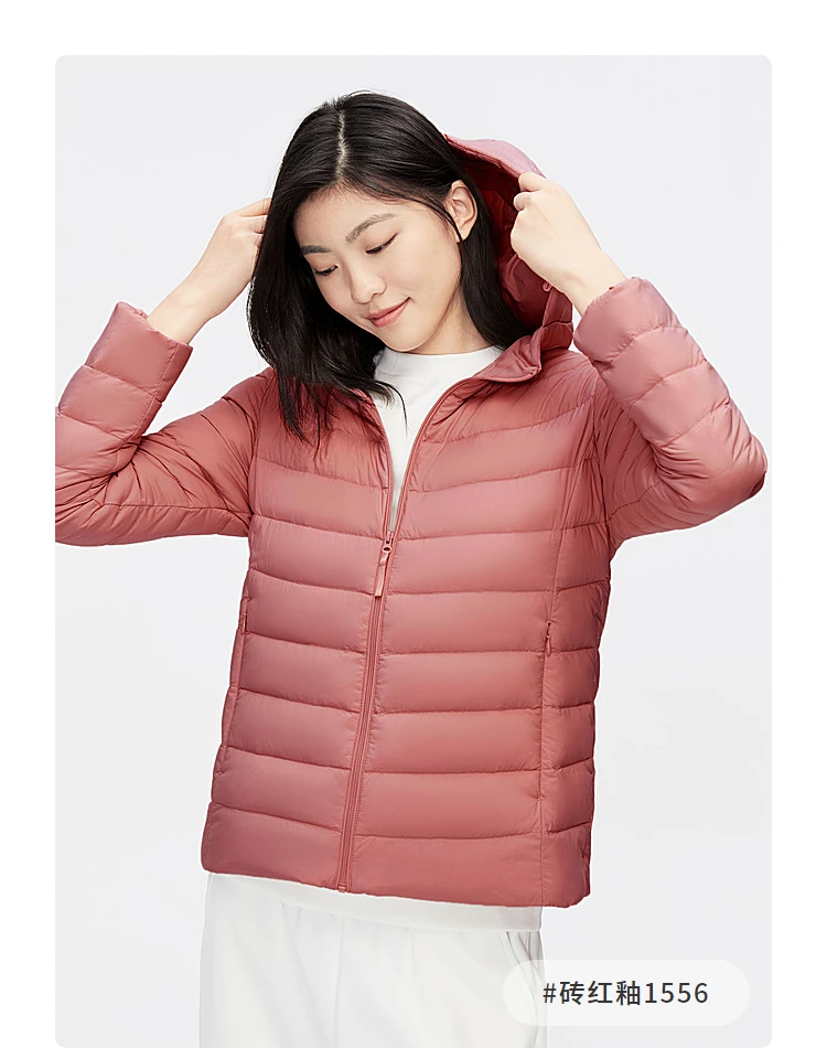 BOSIDENG New 90% Down Jacket for Women Light Jacket Hooded Jacket