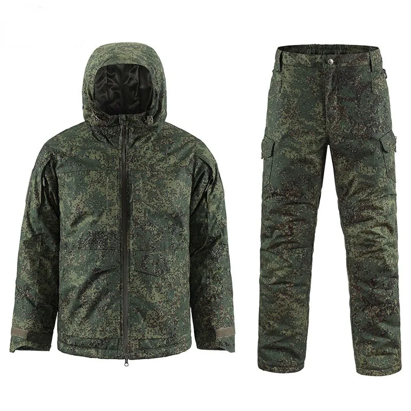 Autumn and Winter Fleece Waterproof and Windproof Men's 2-piece Set Multiple Pockets Wear-resistant Special Forces Combat Jacket