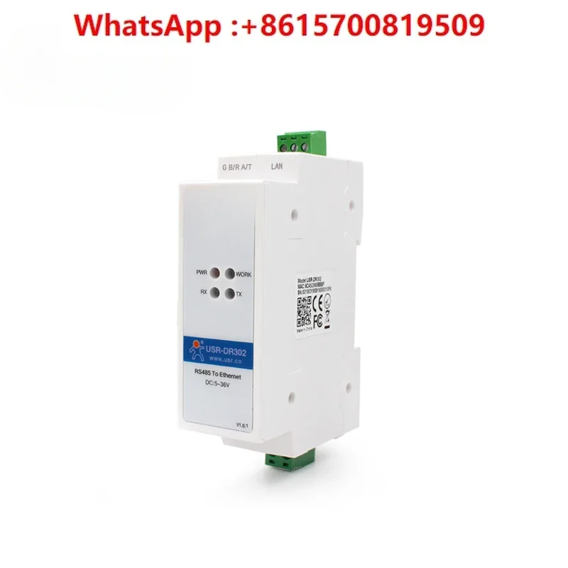 RS485 ไปยังพอร์ตอีเธอร์เน็ต DIN rail modbus rtu ถึง tcp USR-DR302