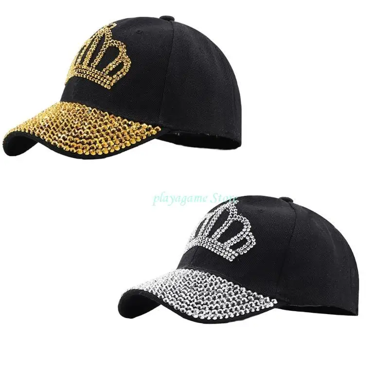 Y88A Crown Baseball Caps Adjustable Eye Catching Baseball Caps for Adult