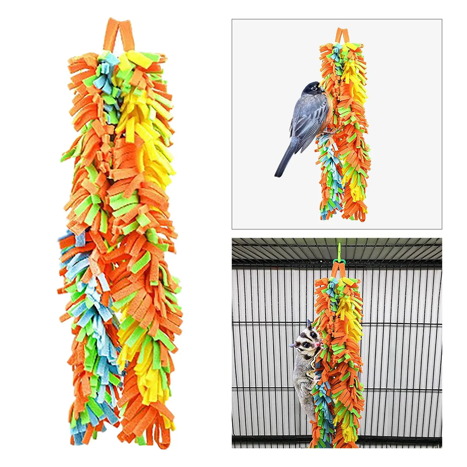 Parrot Cage Chew Toy Durable Cloth Rope Hanging Swing for Cockatiel Parakeet Budgie Bird Supplies
