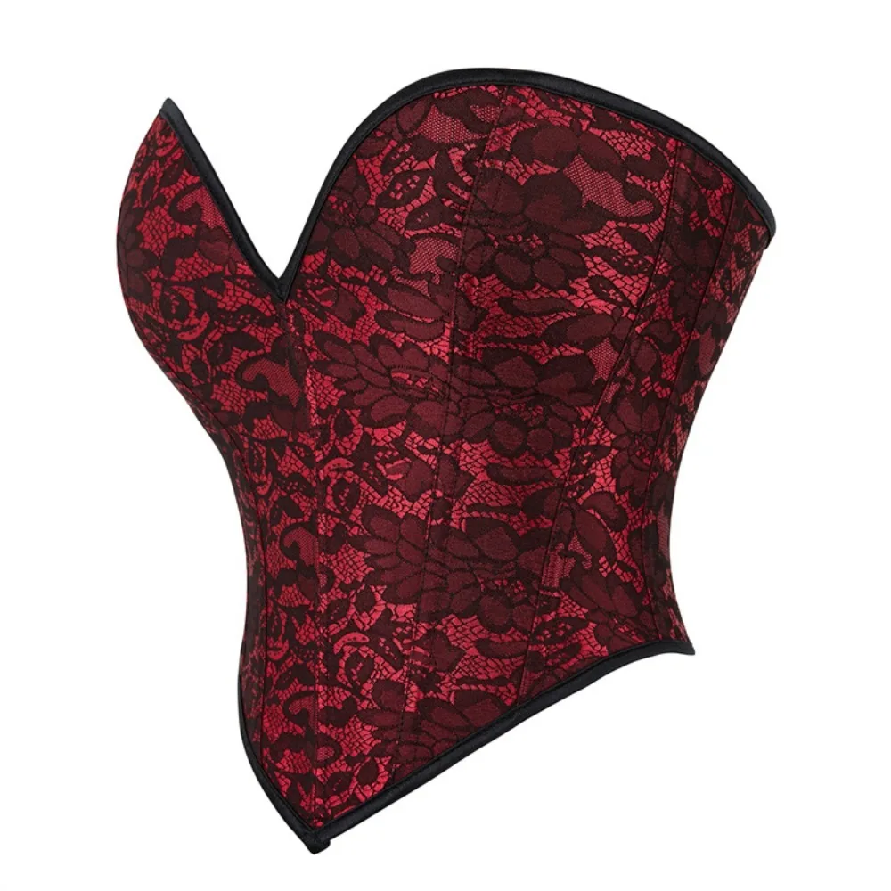 

Women Corset Top Crop Sleeveless Off Shoulder Bustier Vintage Gothic Floral Bodice Sexy Lingerie Corselet Party Short Korsett