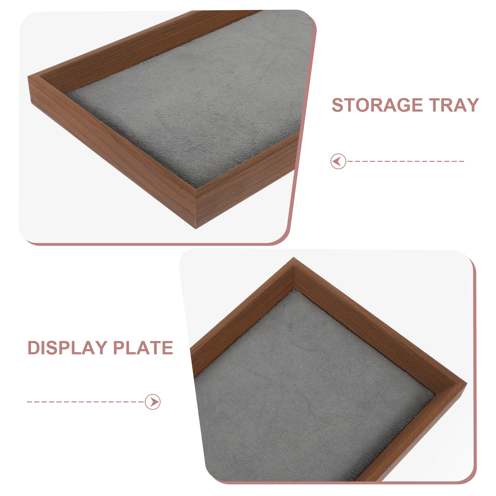 

Wooden Black Walnut Jewelry Tray for Rings Earrings Bracelets Necklace Display ganizer Sturdy Cosmetics Storage