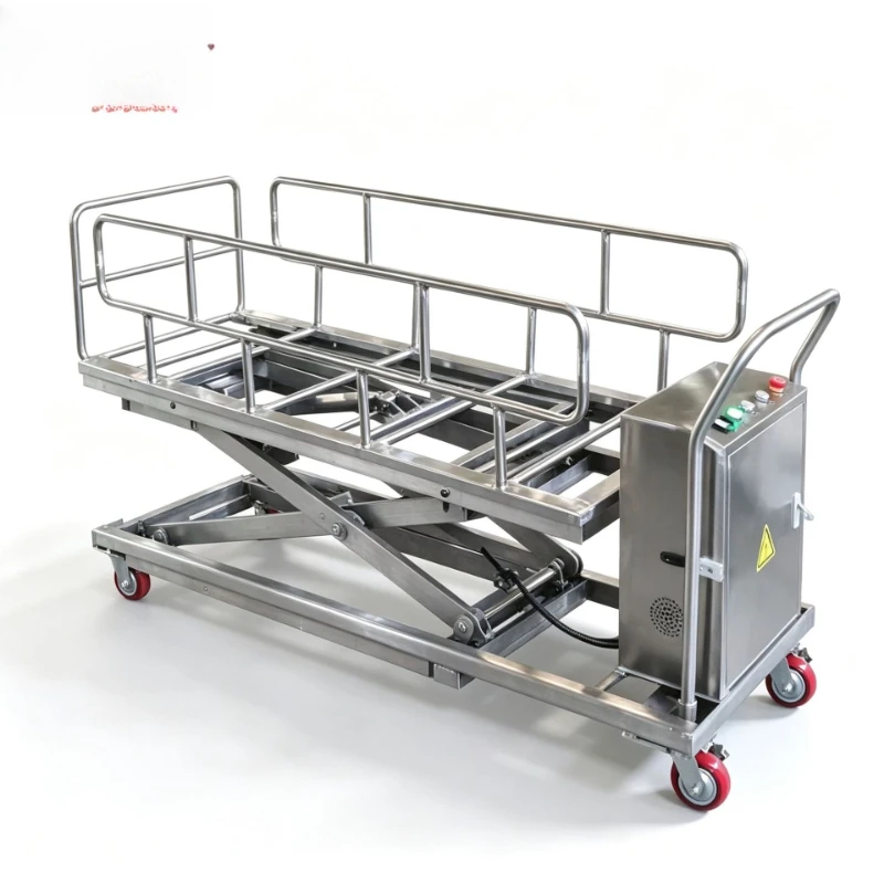 Semi-electric lift truck, stainless steel truck, morgue, refrigerator, body transfer