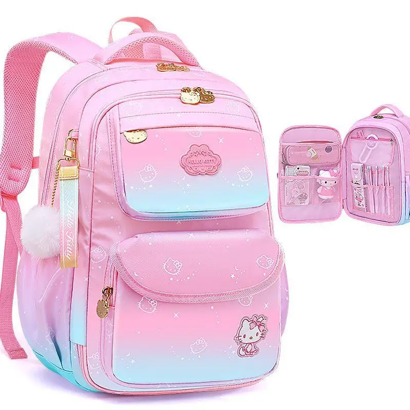 Sanrios My Melody Cinnamoroll Kuromi Elementary School Girl Schoolbags 1-6 Grade Burden-Reducing Spine-Protecting Backpacks Gift