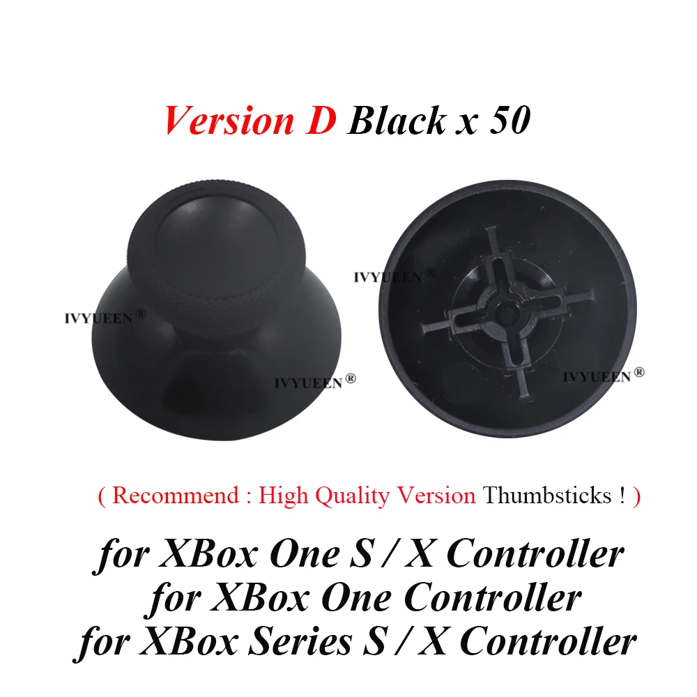 IVYUEEN 50 Pcs เปลี่ยนจอยสติ๊ก Thumbstick แบบอะนาล็อก Sticks สำหรับ Xbox One X S ไร้สาย/แบบมีสาย Controller Thumb Grips