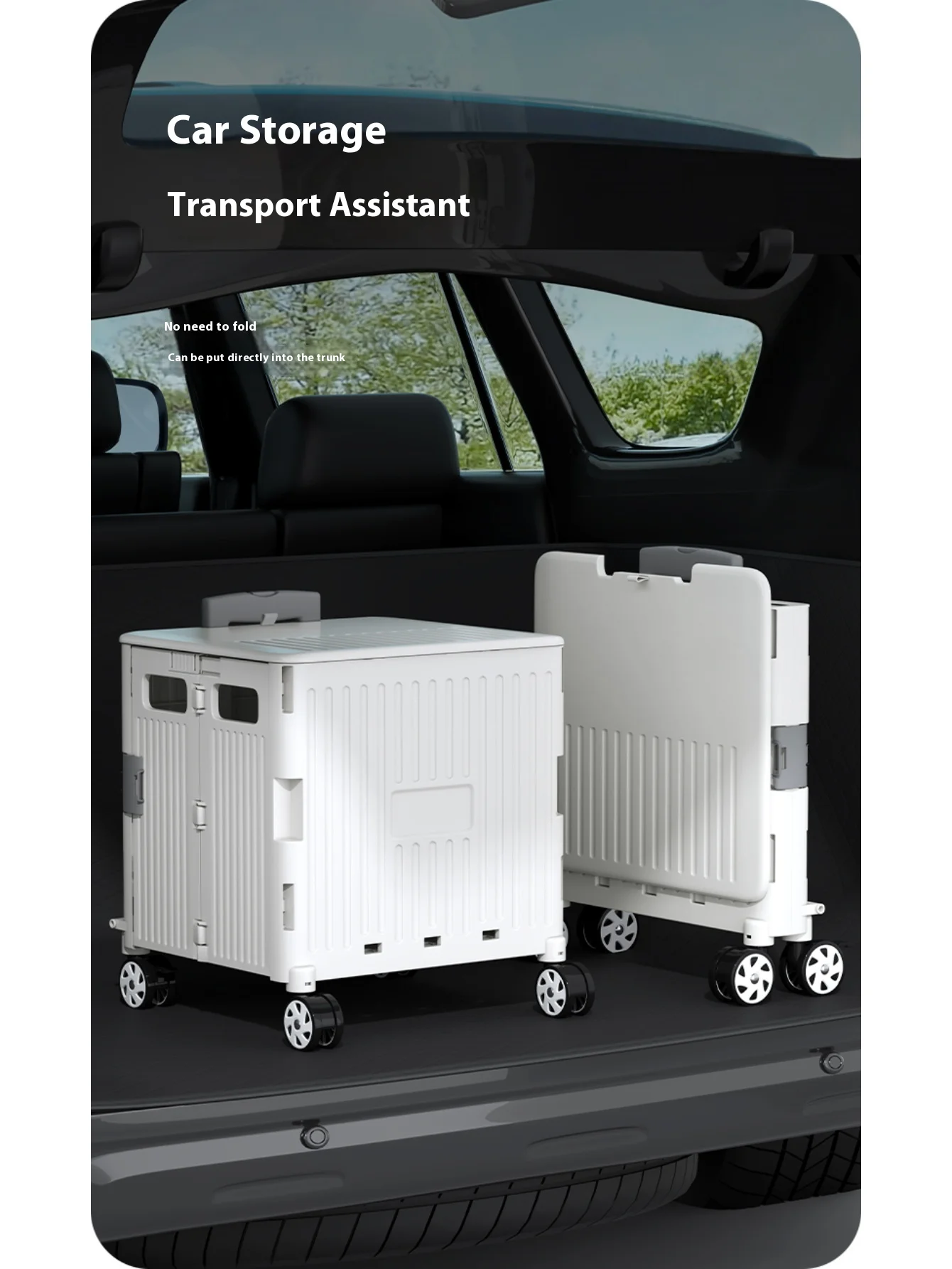 Image of Faltbarer Einkaufswagen, Multifunktionaler Zusammenklappbarer Tragbarer Trolley mit Teleskopgriff und Rädern für Reisen, Büro, Garten