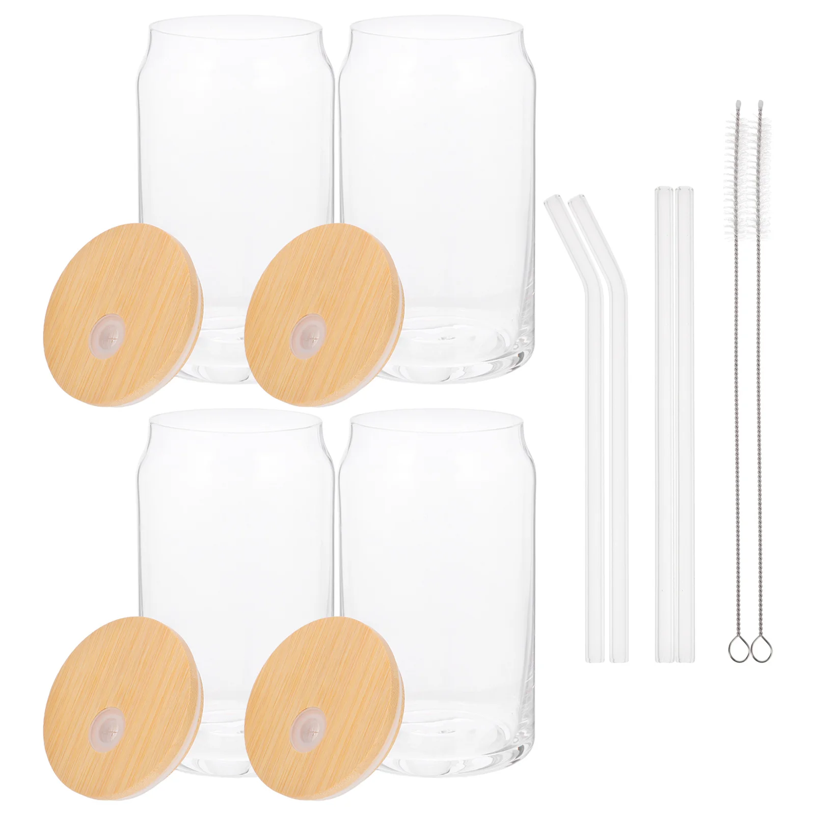 

1Set Multi Purpose Glass Cup with Lid and Straw for All Cold Beverages Housewarming Gift Glass Straw Cup