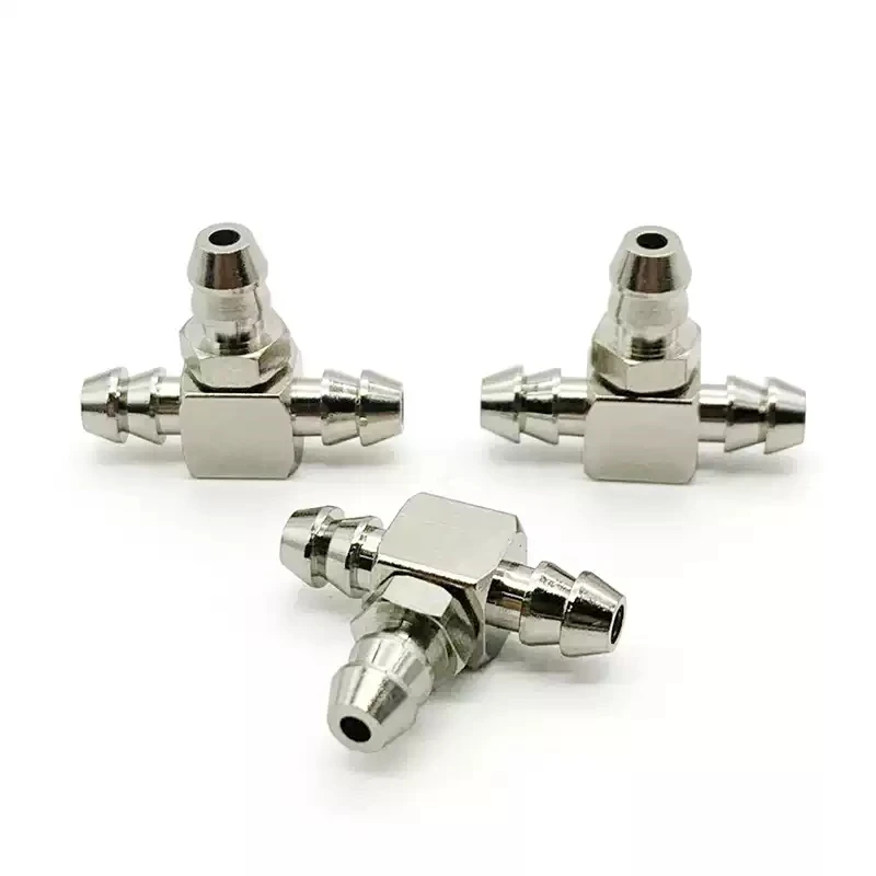 Pneumatic micro-industrial tee connectors pipe joints of 4mm 6mm for machine equipment accessorie or air pump hosespagoda joints