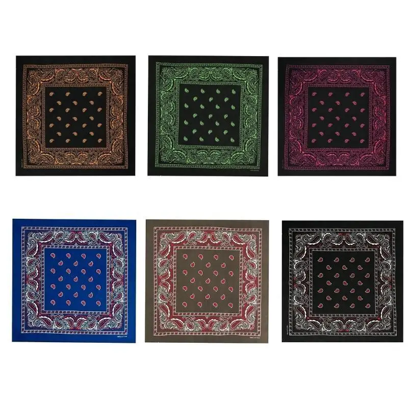 39BD Digital Flower Print Headscarf Dance Bandanas Cycling Headcover Cotton Kerchief