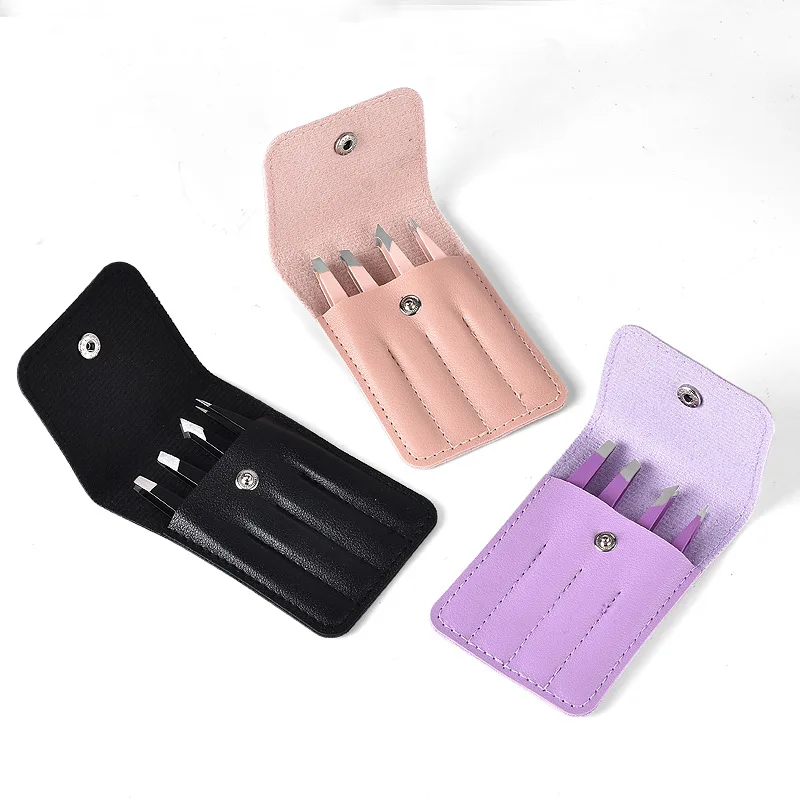 Wenkbrauw Pincet 4 Stuks Kleurrijke Haar Schoonheid Fijne Haren Puller Rvs Schuine Eye Brow Clips Verwijdering Makeup Tools