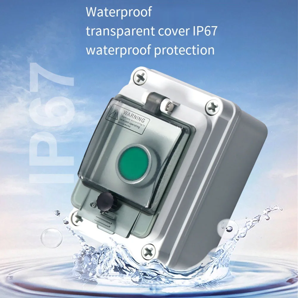 Outdoor Waterproof IP66 Push Button Box 1 Way Momentary Button Switch Wiring Box 130*80*100mm Self-reset Power Switch Electrical