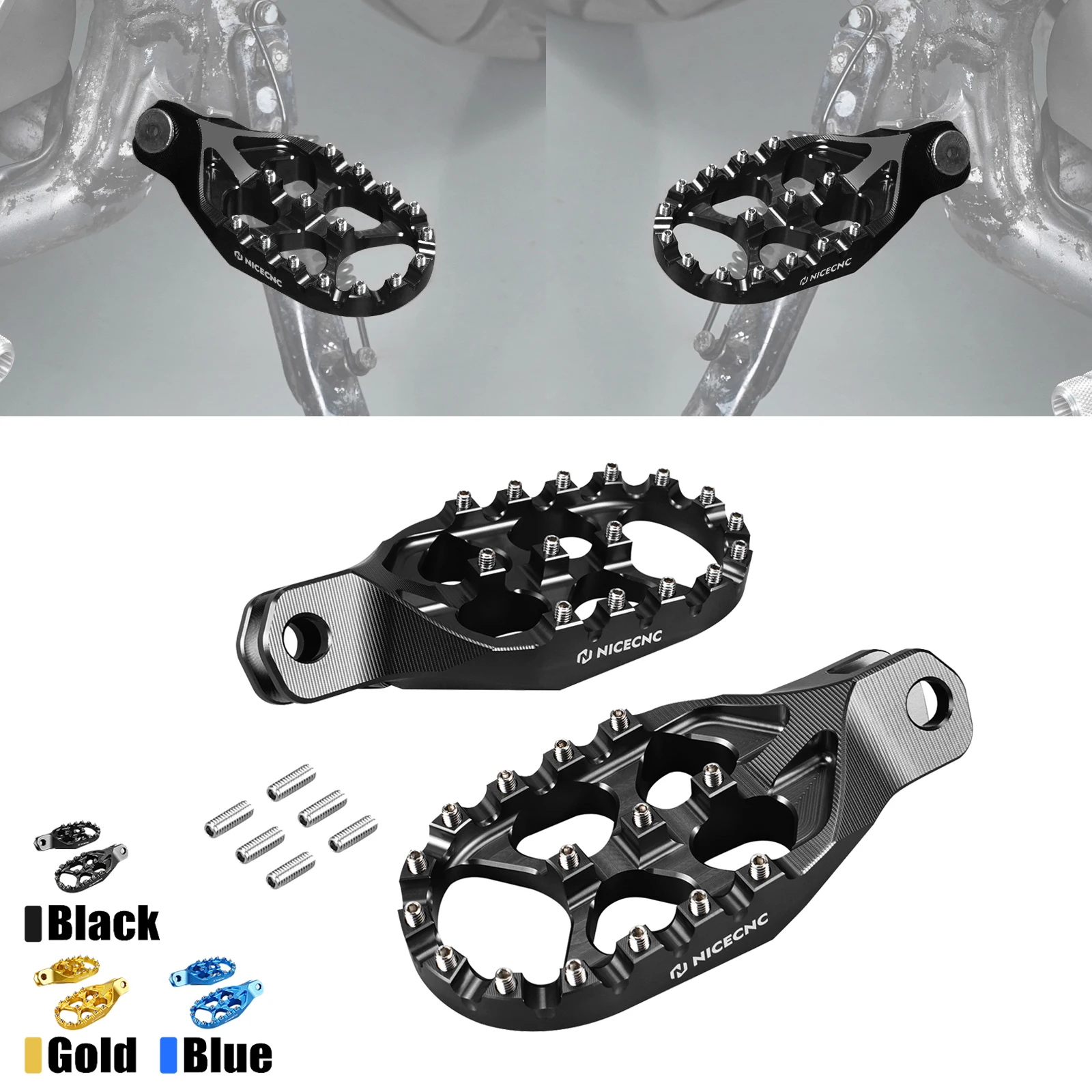

NICECNC For Suzuki DRZ400SM 2005-2024 DRZ400S 2000-2024 2023 DR-Z 400S DR-Z 400SM Motocross Foot Pegs Wide Footrest Pedals