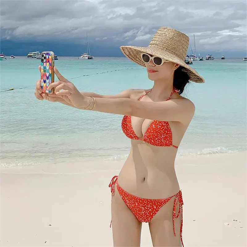 Costumi da bagno da donna 2024 Bikini da donna Costumi da bagno stampati Backless Tankini sexy Cinturino in due pezzi Costume da bagno primavera calda M-XL