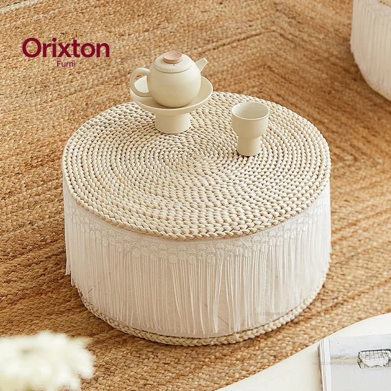 Straw futon cushion on the ground household round thickened balcony floor living room pier simple