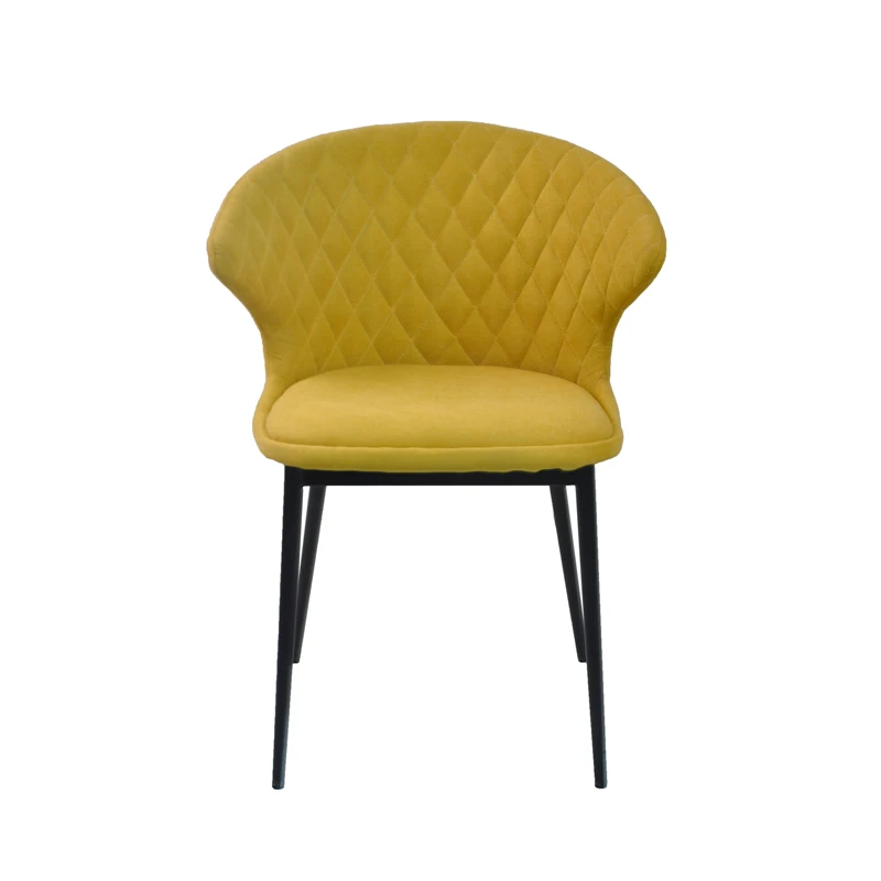 xx-Comfortable Upholstered Seat Luxury Soft Modern Fabric Dining Chair With Metal Legs*