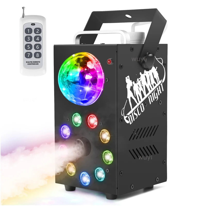 700W Mini Fog Machine Parties Wireless Remote Control RGB LED Effect Stage Light Spray