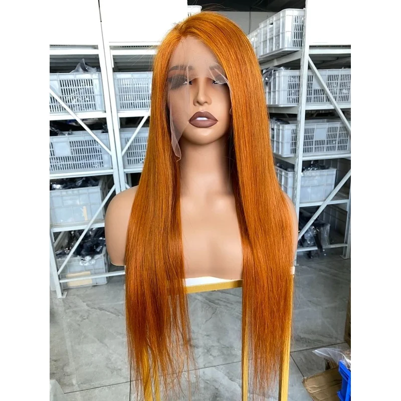 As Pics Silk Straight 26" 13x4 Transparent Lace Front Wig Hair For Women