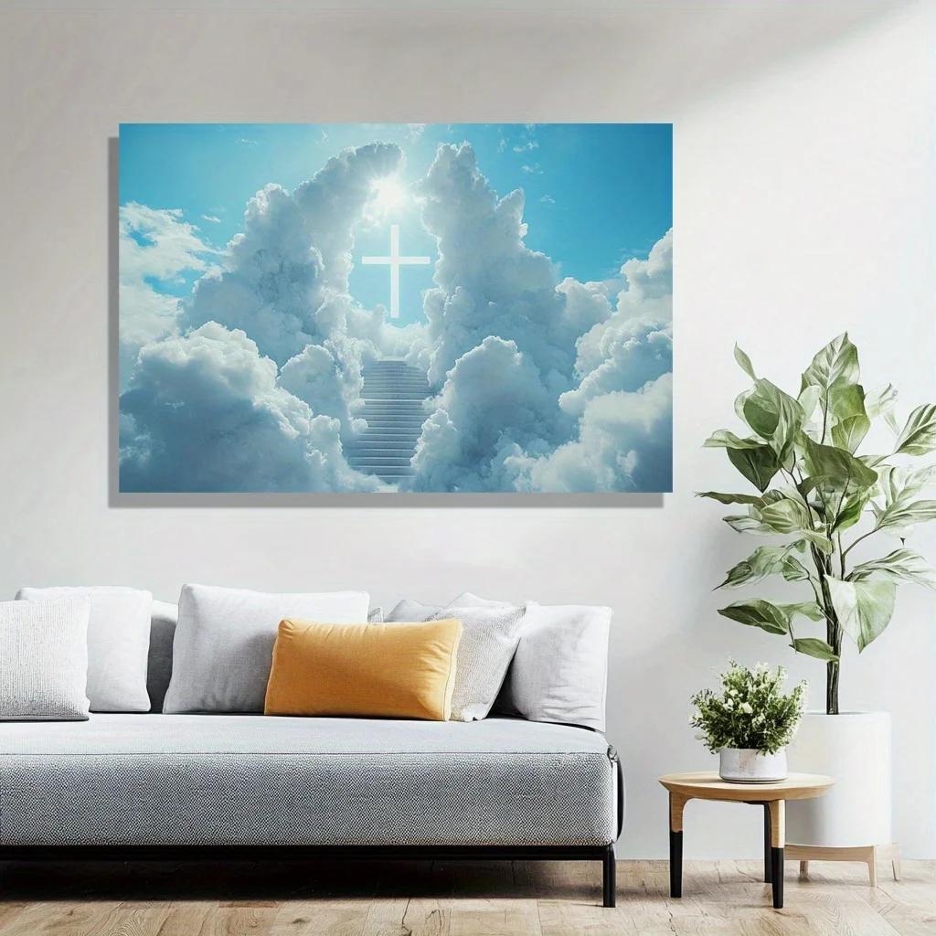 

Tapestry Photography Backdrop Stairway to Heaven Women Men Church Living Room Dorm Apartment Bedroom Aesthetic Photo Christian