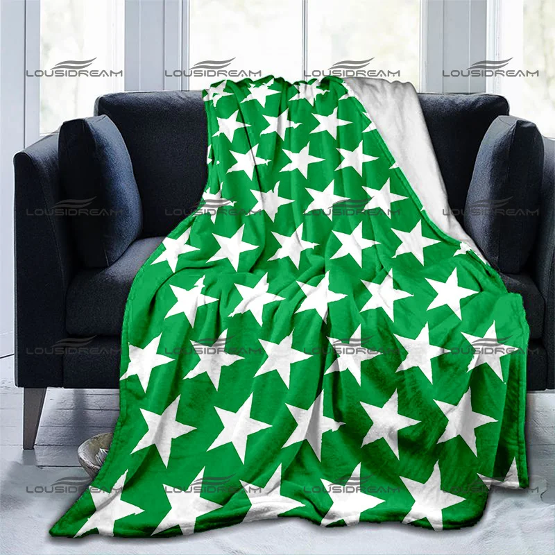 Modern Fashion Minimalist Blanket Five-pointed Star Warm Flannel Thin Blanket Portable Home Travel Office Lunch Break Blanket