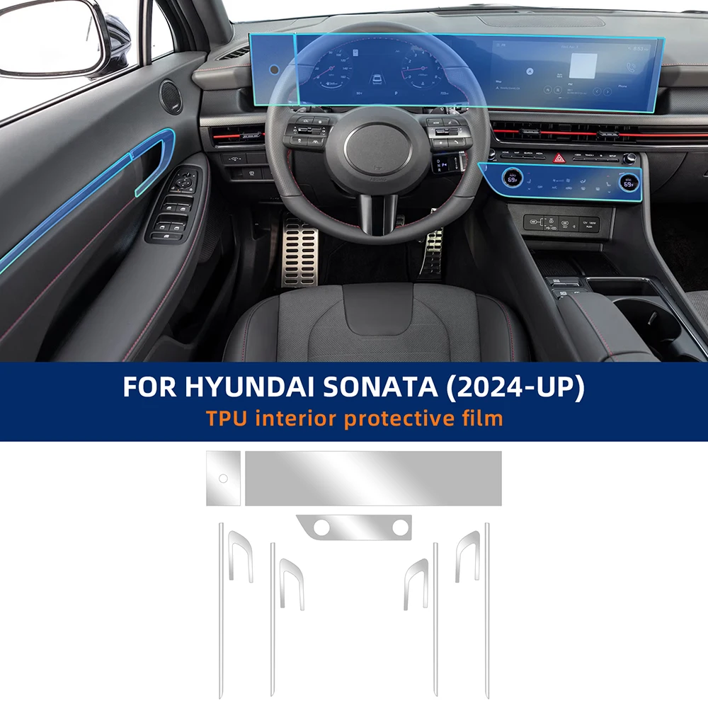 

Защитная пленка из ТПУ для центральной консоли Hyundai Sonata 2024-2026: прозрачная, антицарапийная, самовосстанавливающаяся наклейка