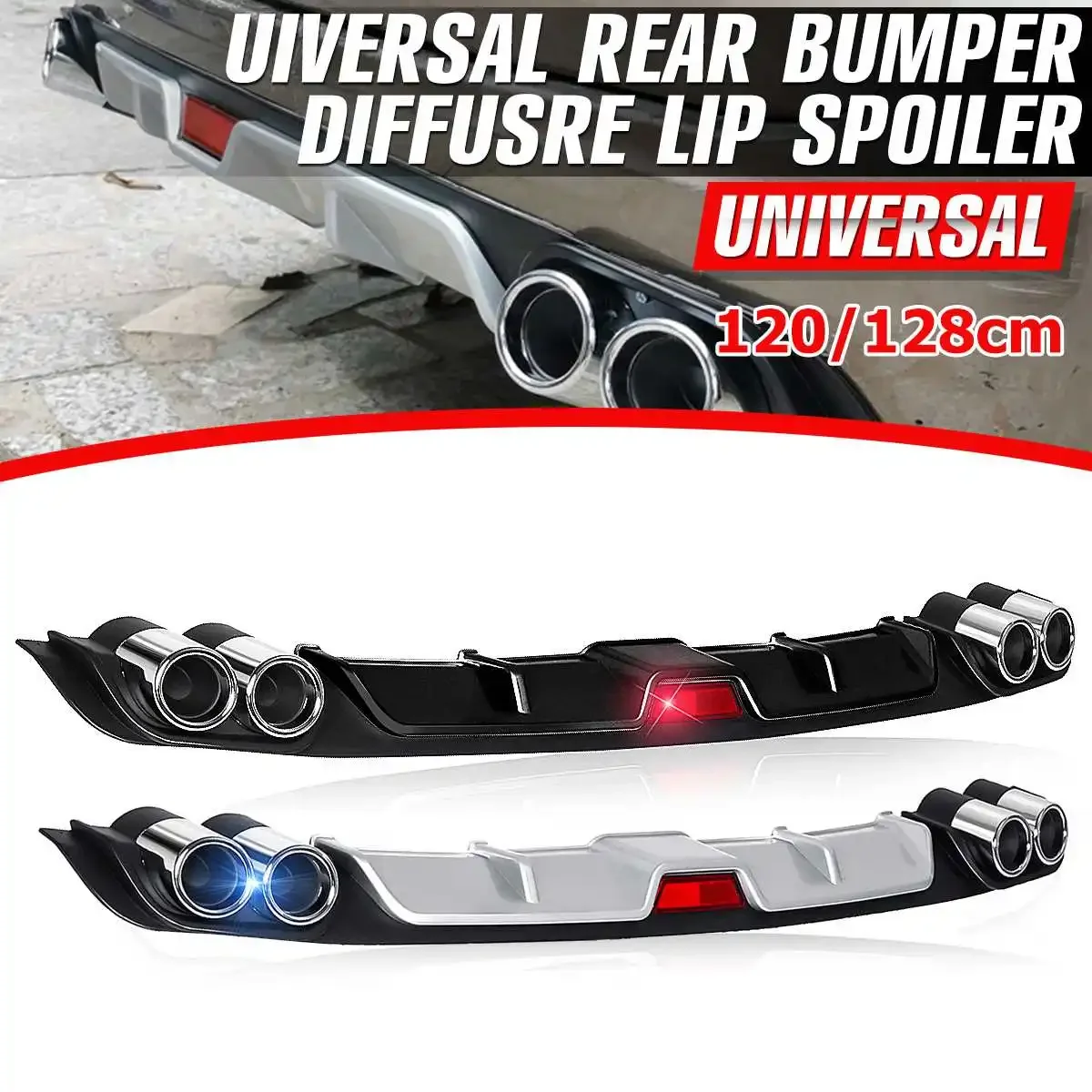 

Universal Car Rear Bumper Diffuser Lip spoiler Canard for BMW E46 E60 E90 for Ford Focus 2 for Audi A3 Car-Styling ABS Plastic