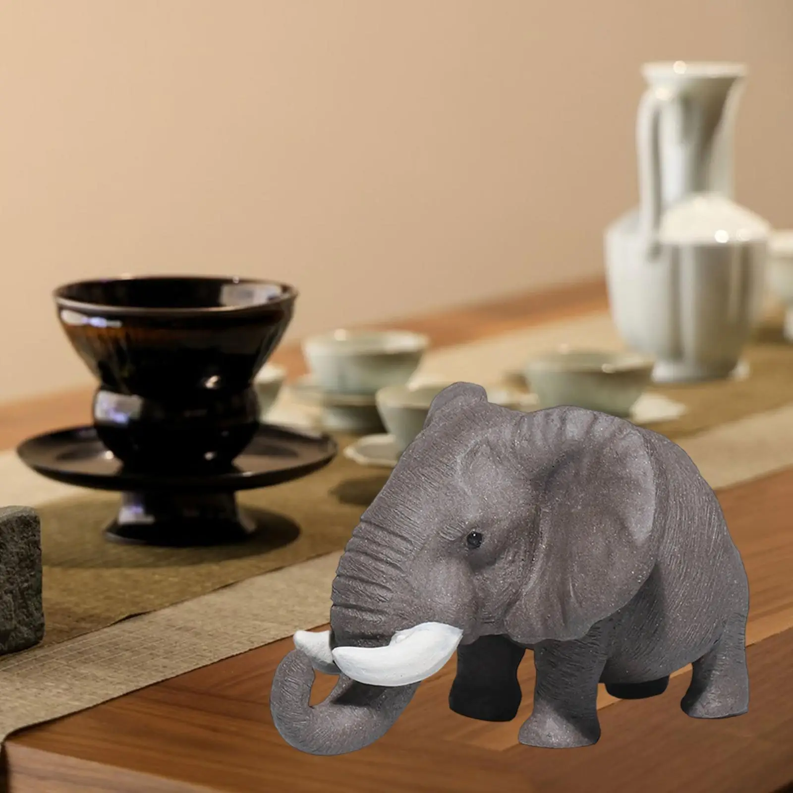 

Elephant Figurine Sculpture,Tea Pet Housewarming Gift Adornment,Art and Craft,Elephant Statue for Car,Tea Room,Tabletop Decor
