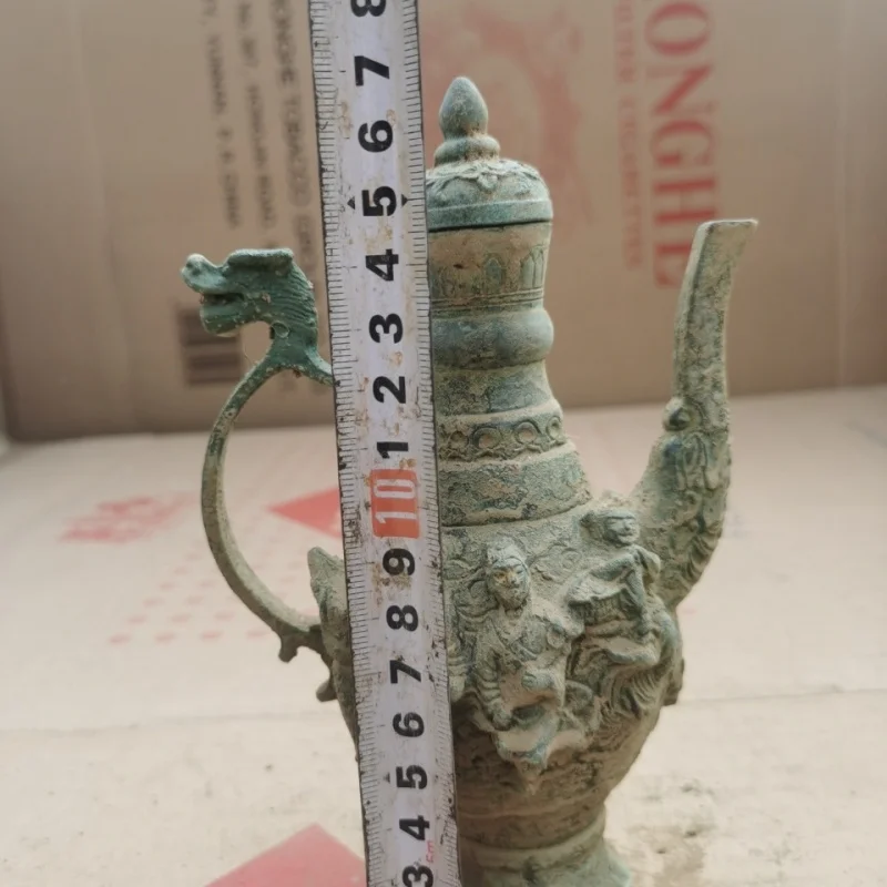 

Antique Unearthed Bronze Collection Old Bronze Patina Retro Ornament Home Decoration Eight Immortals Wine Pot
