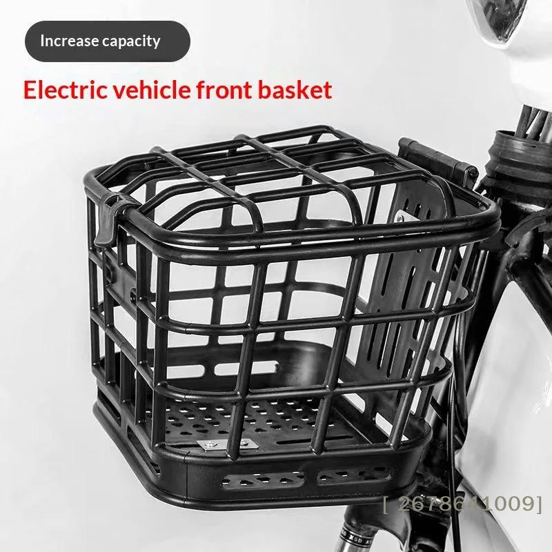 ⚑Black Bike Front Basket Detachable Hollow Bicycle Storage Basket With Lid Plastic Storage Bag For Electric Bike/Bicycle