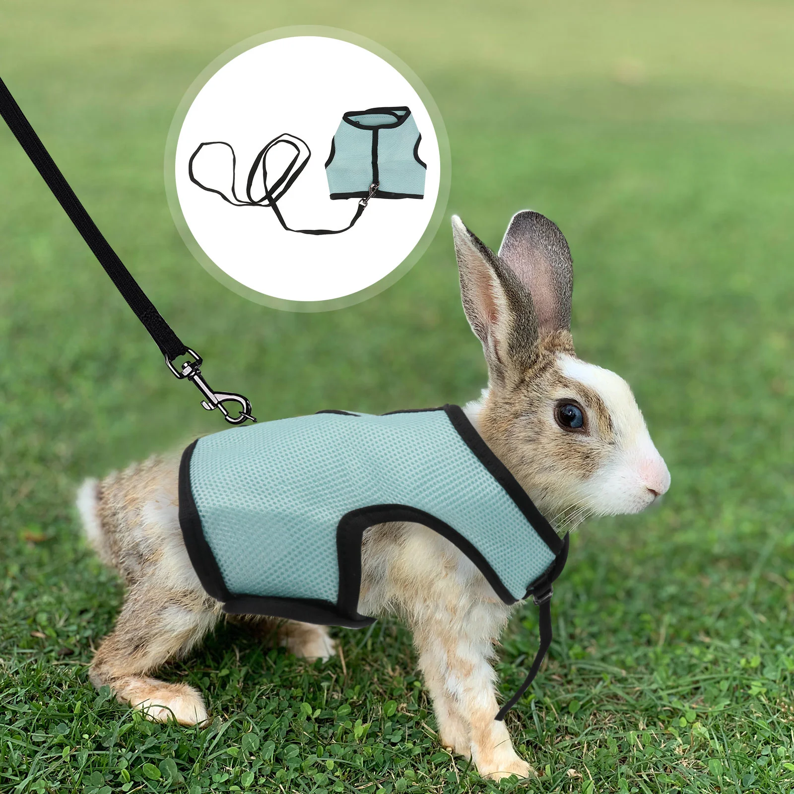 Harness with Lead for Rabbits Bunny Little Pets - Size XL(Sky Blue) Bunny Harness Rabbit Harness Rabbit Harness and Leash